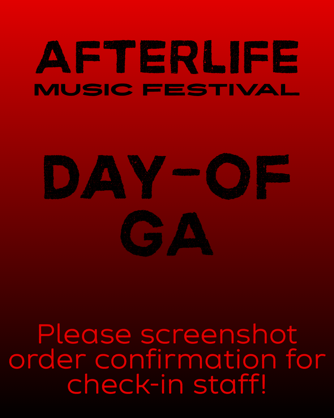 AFTERLIFE DAY-OF ADMISSION